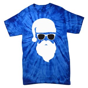 Funny Santa Claus Face Sunglasses with Hat Beard Christmas  Tie-Dye T-Shirt