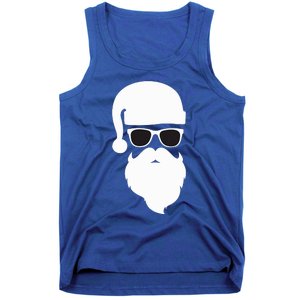 Funny Santa Claus Face Sunglasses with Hat Beard Christmas  Tank Top