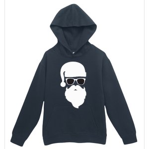 Funny Santa Claus Face Sunglasses with Hat Beard Christmas  Urban Pullover Hoodie