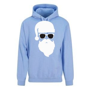 Funny Santa Claus Face Sunglasses with Hat Beard Christmas  Unisex Surf Hoodie