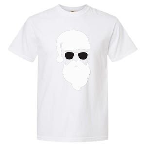 Funny Santa Claus Face Sunglasses with Hat Beard Christmas  Garment-Dyed Heavyweight T-Shirt