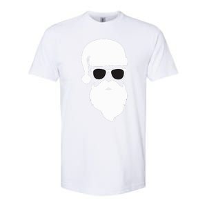 Funny Santa Claus Face Sunglasses with Hat Beard Christmas  Softstyle CVC T-Shirt