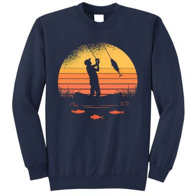 Fisherman Sunset Catching A Fish, & View Beneath The Water Fishing Sweatshirt