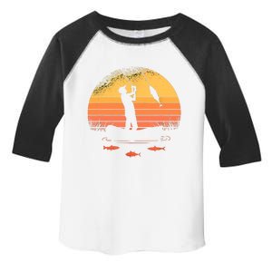 Fisherman Sunset Catching A Fish, & View Beneath The Water Fishing Toddler Fine Jersey T-Shirt