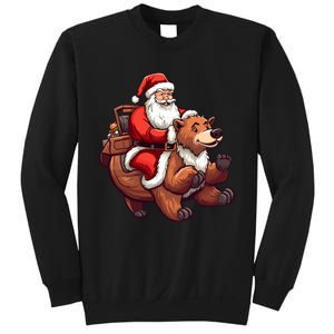 Funny Santa Claus Riding Bear Christmas Holiday Animals Sweatshirt