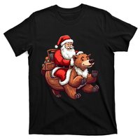 Funny Santa Claus Riding Bear Christmas Holiday Animals T-Shirt