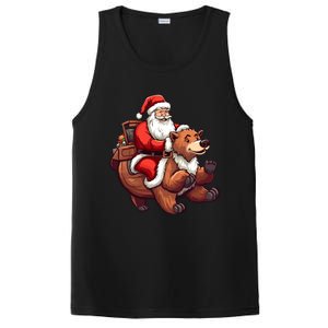 Funny Santa Claus Riding Bear Christmas Holiday Animals PosiCharge Competitor Tank