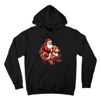 Funny Santa Claus Riding Bear Christmas Holiday Animals Tall Hoodie