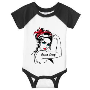 Female Sous Chef Rosie The Riveter Pin Up Gift Infant Baby Jersey Bodysuit