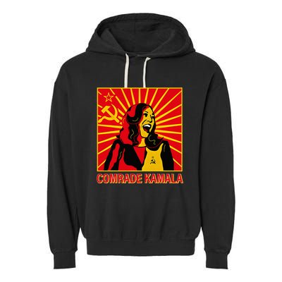 Fun Socialist Comrade Kamala Commie La Harris 2024 Kammunism Garment-Dyed Fleece Hoodie