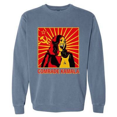 Fun Socialist Comrade Kamala Commie La Harris 2024 Kammunism Garment-Dyed Sweatshirt