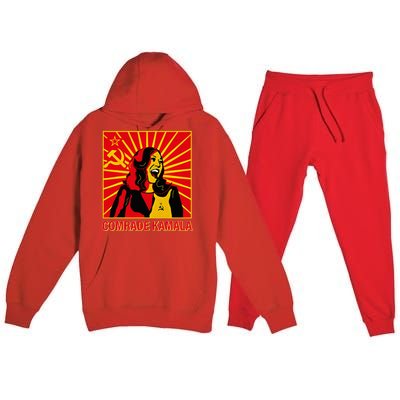 Fun Socialist Comrade Kamala Commie La Harris 2024 Kammunism Premium Hooded Sweatsuit Set