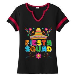 Fiesta Squad Cinco De Mayo Family Matching Mexican Sombrero Ladies Halftime Notch Neck Tee