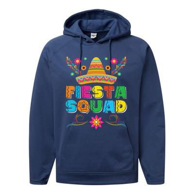 Fiesta Squad Cinco De Mayo Family Matching Mexican Sombrero Performance Fleece Hoodie