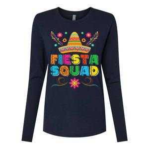 Fiesta Squad Cinco De Mayo Family Matching Mexican Sombrero Womens Cotton Relaxed Long Sleeve T-Shirt