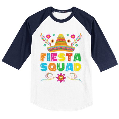 Fiesta Squad Cinco De Mayo Family Matching Mexican Sombrero Baseball Sleeve Shirt