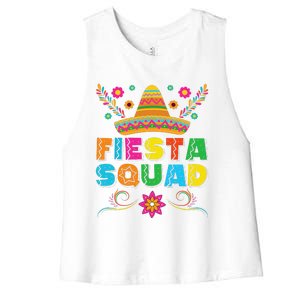 Fiesta Squad Cinco De Mayo Family Matching Mexican Sombrero Women's Racerback Cropped Tank