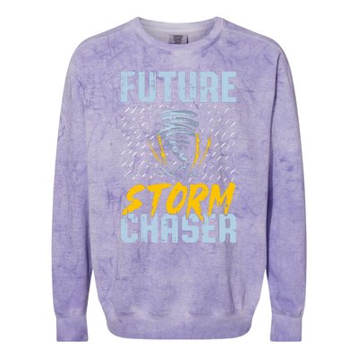 Future Storm Chaser Funny Meteorologist Storm Hunter Colorblast Crewneck Sweatshirt