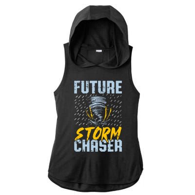 Future Storm Chaser Funny Meteorologist Storm Hunter Ladies PosiCharge Tri-Blend Wicking Draft Hoodie Tank