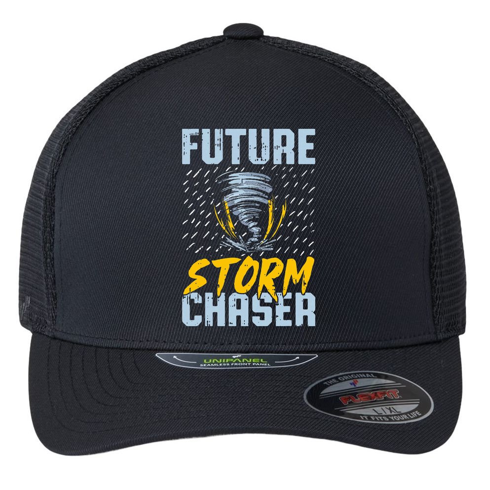 Future Storm Chaser Funny Meteorologist Storm Hunter Flexfit Unipanel Trucker Cap