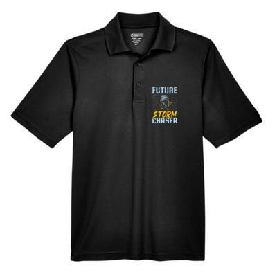 Future Storm Chaser Funny Meteorologist Storm Hunter Men's Origin Performance Pique Polo