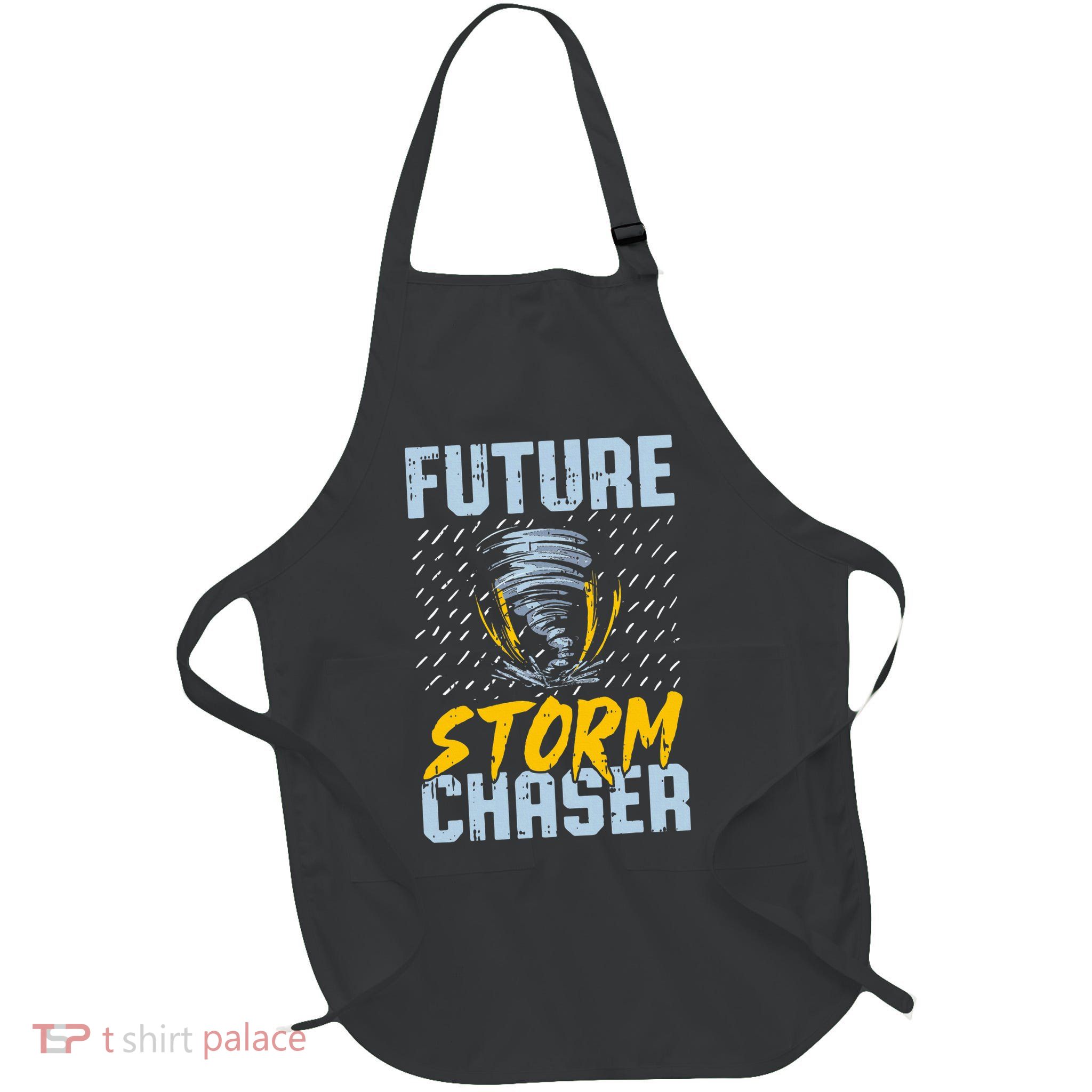 Future Storm Chaser Funny Meteorologist Storm Hunter Full-Length Apron With Pockets