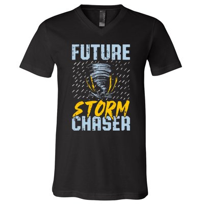 Future Storm Chaser Funny Meteorologist Storm Hunter V-Neck T-Shirt