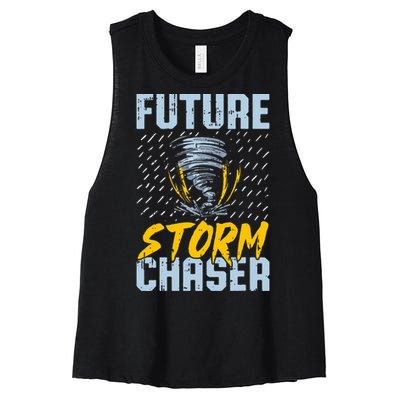 Future Storm Chaser Funny Meteorologist Storm Hunter Women's Racerback Cropped Tank