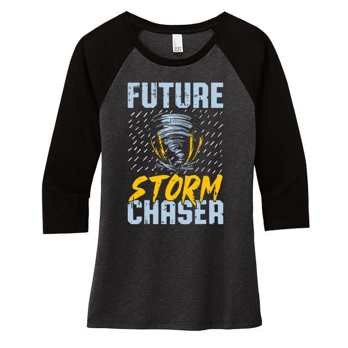 Future Storm Chaser Funny Meteorologist Storm Hunter Women's Tri-Blend 3/4-Sleeve Raglan Shirt