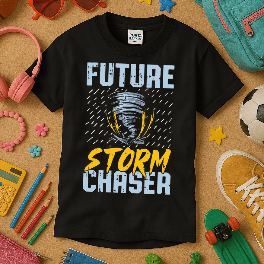 Future Storm Chaser Funny Meteorologist Storm Hunter Kids T-Shirt
