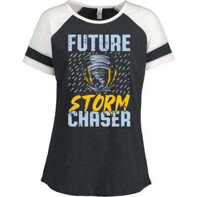 Future Storm Chaser Funny Meteorologist Storm Hunter Enza Ladies Jersey Colorblock Tee