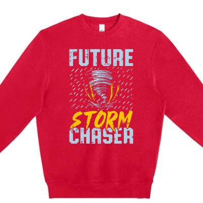 Future Storm Chaser Funny Meteorologist Storm Hunter Premium Crewneck Sweatshirt