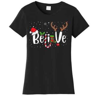 Festive Santa Claus Holiday Pajama Set Women's T-Shirt