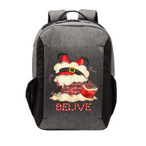 Funny Santa Claus Stuck In The Chimney Believe Christmas Vector Backpack