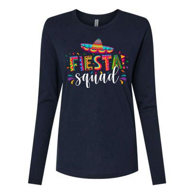 Fiesta Squad Cinco De Mayo Party Womens Cotton Relaxed Long Sleeve T-Shirt