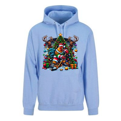 Funny Santa Chicken Playing Hockey Gift Unisex Surf Hoodie