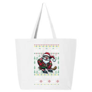 Funny Santa Claus Ugly Christmas Ice Hockey Best Pucking Cute Gift 25L Jumbo Tote