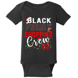 Friday Shopping Crew Xmas Lights Black Shopping Family  Baby Bodysuit