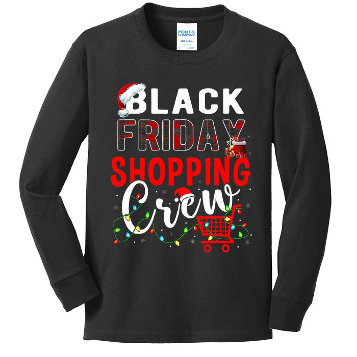 Friday Shopping Crew Xmas Lights Black Shopping Family  Kids Long Sleeve Shirt