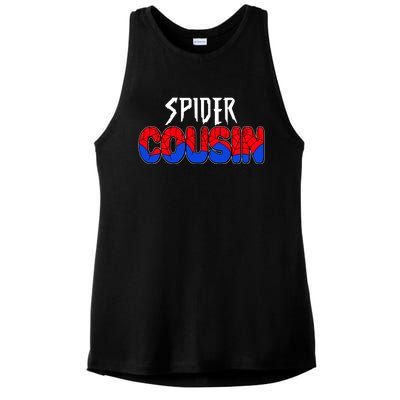 Funny Spider Cousin Matching Family Shirts Ladies PosiCharge Tri-Blend Wicking Tank