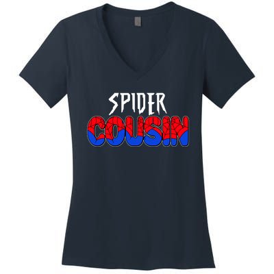 Funny Spider Cousin Matching Family Shirts Women's V-Neck T-Shirt