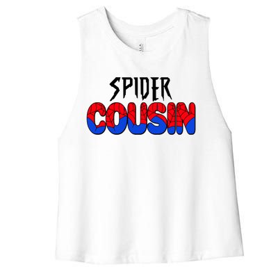 Funny Spider Cousin Matching Family Shirts Women's Racerback Cropped Tank