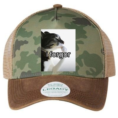 Funny Silly Cat Meme I Forgor Cringe Brainrot Meme Gift Legacy Tie Dye Trucker Hat