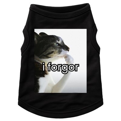 Funny Silly Cat Meme I Forgor Cringe Brainrot Meme Gift Doggie Tank