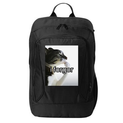 Funny Silly Cat Meme I Forgor Cringe Brainrot Meme Gift City Backpack