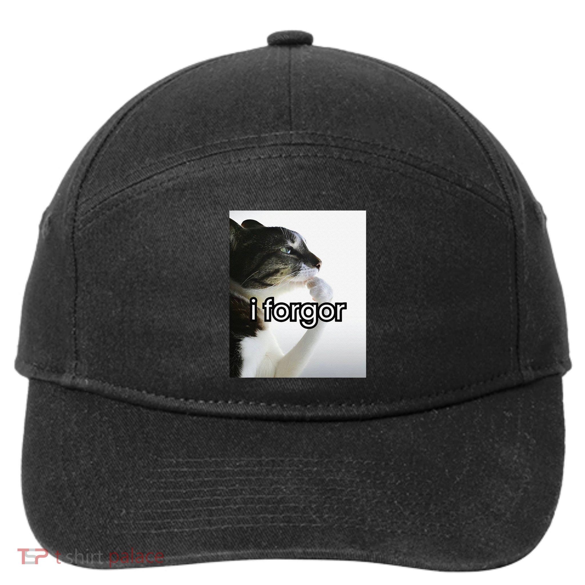Funny Silly Cat Meme I Forgor Cringe Brainrot Meme Gift 7-Panel Snapback Hat