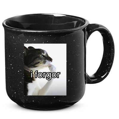 Funny Silly Cat Meme I Forgor Cringe Brainrot Meme Gift 15oz Campfire Ceramic Mug