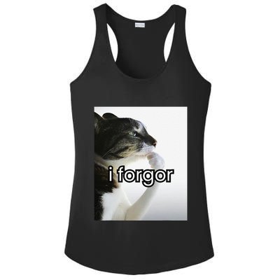 Funny Silly Cat Meme I Forgor Cringe Brainrot Meme Gift Ladies PosiCharge Competitor Racerback Tank