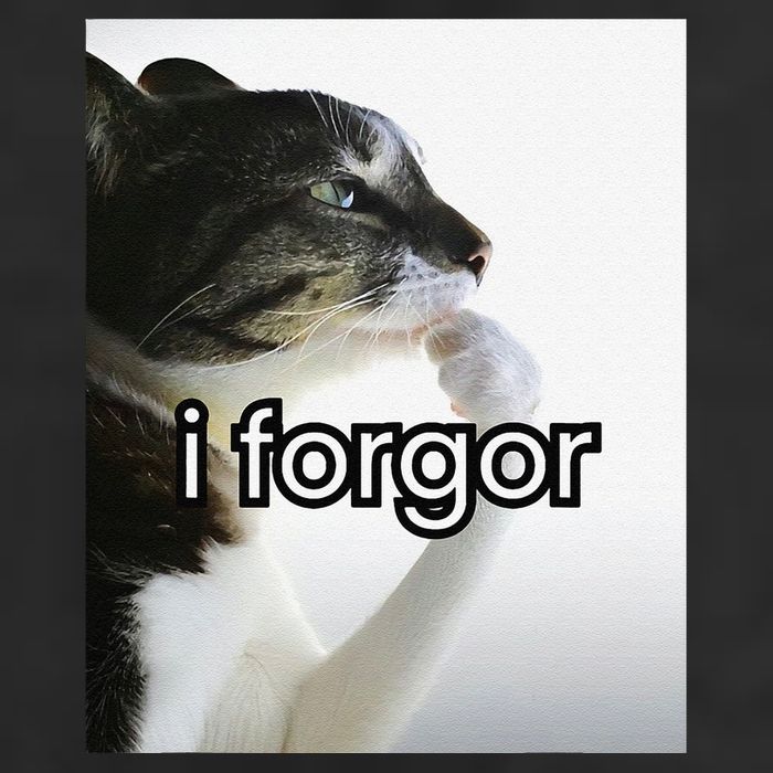 Funny Silly Cat Meme I Forgor Cringe Brainrot Meme Gift Golf Towel