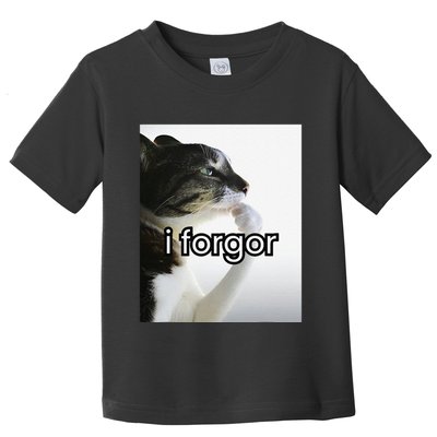Funny Silly Cat Meme I Forgor Cringe Brainrot Meme Gift Toddler T-Shirt